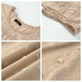 thumbnail image 5 of UVN Summer Shirts for Women Short Sleeve Blouses Ladies Crewneck Lace Crochet Tops Dressy Chiffon Blouses, 5 of 8
