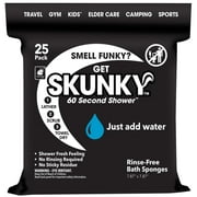 Skunky No Rinse Bathing Wipes, Cleans Without a Shower, Fast & Easy, 25 Count