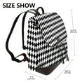 thumbnail image 2 of Balery Black And White Diamonds Mochila de Cuero para Mujeres, Gran Capacidad, Bolsa de Viaje Multifuncional, Mochila de Cuero y Bolsa de Hombro para Mujeres, 2 of 4