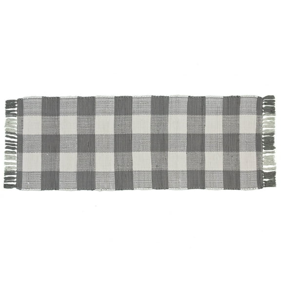 Park Designs Buffalo Check Rag Rug Runner 2X6 Dove
