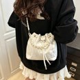 thumbnail image 5 of Remanland Women's Satin Floral Jacquard Evening Bucket Bag, White, 5 of 9