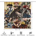 thumbnail image 2 of Fairy Tail - Juego de 4 cortinas de ducha con alfombrillas antideslizantes, tapa de inodoro y alfombrilla de baño, cortina de ducha impermeable con dibujos animados para niños con 12 ganchos,, 2 of 8