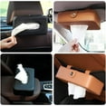 thumbnail image 7 of WSNIJFU Car Tissue Holder, Sun Visor Napkin Holder, PU Leather Backseat Car Tissue Case Holder, Mask Holder, Tissue Holder Napkin Box for Universal Auto, Car Must Haves Interior Accessories (Brown), 7 of 7