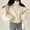 Beige, variant on Womens Fleece Jacket Casual Long Sleeve Cropped Sherpa Button Down Fuzzy Warm Coats Fall Outwear With Pockets