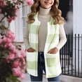 thumbnail image 5 of YOUYEDIAN Plaid Fleece Vest for Girls Casual Warm Fuzzy Sleeveless Jacket Fashion Fluffy Outerwear, 5 of 5