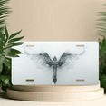 thumbnail image 6 of 1 Pcs 2D Flat License Plate Covers & Frames, Cross with Wings For Decorative Front, Waterproof For Decoration Aluminum License Plate Covers & Frames Cover For Men Women, 12" X 6", 6 of 6