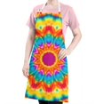 thumbnail image 5 of Colorful Tie Dye Mandala Pattern Apron-Garden Aprons for Women with Pockets-Cotton Linen Waterproof Kitchen Cooking Gardening Aprons Adjustable for Kitchen,Cooking,BBQ and Salon 33x27 Inch, 5 of 7