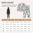 thumbnail image 4 of Pajamas for Women Sets, Black grey peace sign Lounge Sets Long Sleeve Button Down Night Shirts Sleepwear Pjs, 4 of 6