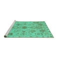thumbnail image 2 of Ahgly Company Machine Washable Indoor Rectangle Oriental Turquoise Blue Traditional Area Rugs, 5' x 8', 2 of 4