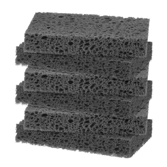 Uxcell 6-Pack Kitchen Sponges, Condense Eco Cellulose Non-Scratch Scrub Heavy Sponge Clean Tough Messes Dish Scrubber [Black]