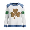 thumbnail image 2 of TaTaai St Patrick's Day Women's Long Sleeve Color Block Round Neck Shirt, Fashion Casual, Comfortable Fabric for Holiday Daily Wear Gift, 2 of 5