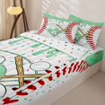 thumbnail image 3 of Homewish Green Ices Cream Baseball Zipper Full Size Comforter Sets with Fitted Sheet and 2 Pillowcases,Boys Ball Sport Theme Zipper Bedding Set For Kids,Reversible,4 Pieces, 3 of 7