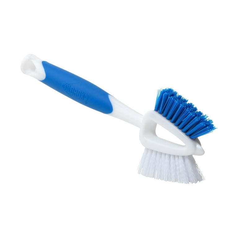 Clorox 2-In-1 Double-Sided Tile and Grout Bathroom Cleaning Brush,  Blue/White