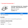 thumbnail image 2 of Fuel Pump and Strainer Set - Compatible with 2003 - 2004 Honda Pilot 3.5L V6, 2 of 2