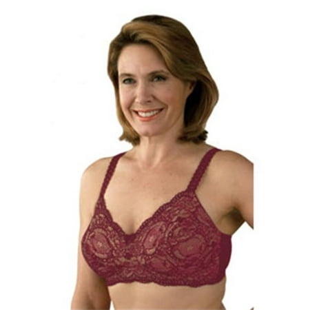 

classique 779 post mastectomy fashion bra burgundy & skin - size 42b
