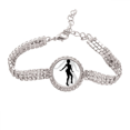 thumbnail image 1 of Hot Woman Dancing Outline Tennis Chain Anklet Bracelet Diamond Jewelry, 1 of 3
