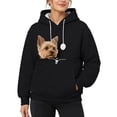 thumbnail image 2 of Ljudmp Women's Men's Cat Dog Pouch Hoodie Large Pet Pouch Sweatshirt Puppy Kitten Holder Carrier Long Sleeve Pullover Shirt Unisex Hooded Tops Black L, 2 of 3