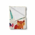 thumbnail image 2 of Zoo Soft Flannel Fleece Throw Blanket, Funny Animals and Birds with Native Ornaments Childish Composition Kids Nursery, Cozy Plush for Indoor and Outdoor Use, 50" x 70", Multicolor, by Ambesonne, 2 of 6