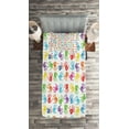thumbnail image 2 of Ambesonne Colorful Quilted Coverlet 2 Pcs, Watercolor, Twin Size, Multicolor, 2 of 2