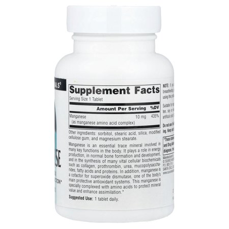 ソースナチュラルズ マンガン 10mg タブレット 250粒 Source Naturals Manganese 10mg 250Tablets お取り寄せ