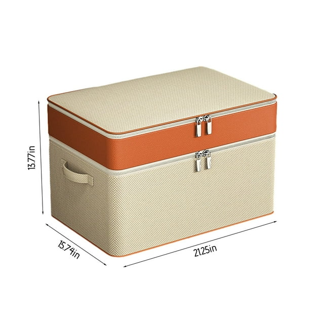 Double-Layer Zippered Storage Bag - Reinforced Oxford Cloth Organizer for Quilts, Blankets, and Seasonal Wardrobe Storage