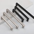 thumbnail image 1 of Manija de aleación de aluminio y acero inoxidable, manija negra para gabinete, manija para puerta de armario, manija cuadrada para gabinete de vino, 1 of 5