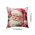 thumbnail image 2 of Darzheoy Pink Christmas Pillow Cover with Santa Snowman Tree Print for Home Bedroom Decorative Cushion Holiday Decor, 2 of 6