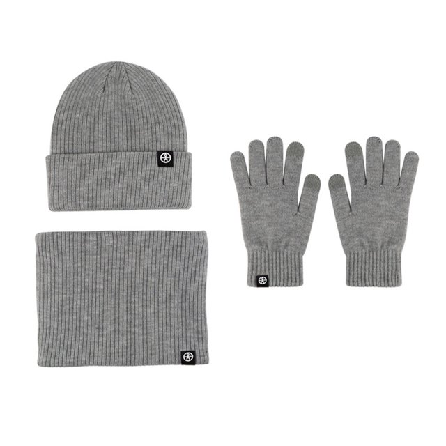 CSChome Solid Color Hat Unisex Winter Hat and Scarf Set - Thick Warm Elastic Non-Slip Windproof Outdoor Cycling