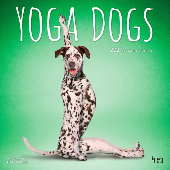 Yoga Dogs OFFICIAL 2027 12x24" (Hanging) Wall Calendar | Plastic-Free | BrownTrout