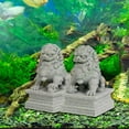 thumbnail image 2 of 2 piezas mini estatuas de león de piedra, decoración de acuario, decoración china de Feng Shui, adorno para pecera, figuras de león para gabinete, 2 of 8