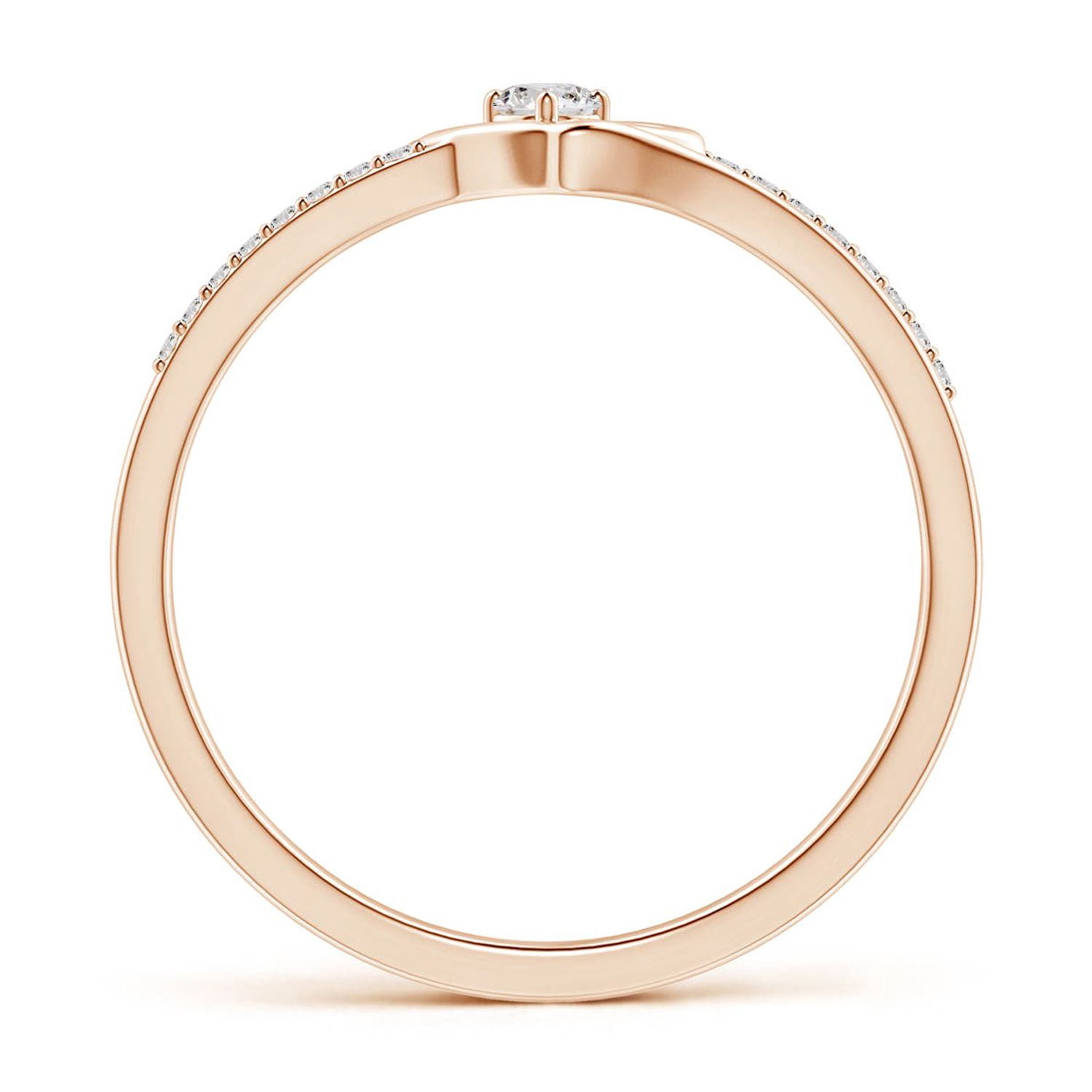 Angara Natural Diamond Heart Shaped Promise Ring in 14K Rose Gold for Women - Diamond Jewelry for April Born | 2.5mm Round Diamond Ring (Ring Size = 6)