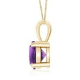 thumbnail image 2 of Angara Collier en Améthyste Naturelle - Pendentif Solitaire en Améthyste Rond à Griffes 1,7 ct en Or Jaune 14K pour Femmes, 2 of 9