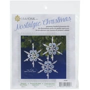 Nostalgic Christmas Beaded Crystal Ornament Kit-Shimmer Snowflakes Makes 3
