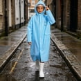 thumbnail image 2 of ATOGUTA Kids Hooded Raincoat Lightweight Raincoat Waterproof with Hood Protective Poncho Jacket Pockets Blue, 2 of 8