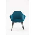 thumbnail image 2 of Limari Home Wilson 18" Modern Velvet Fabric Dining Chair in Teal Blue, 2 of 5
