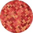 thumbnail image 1 of Ahgly Company Tapis Rond Lavable en Machine Intérieur Transitionnel Orange Rouge Orange, 8 Pieds Rond, 1 of 7
