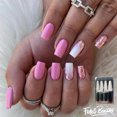 thumbnail image 1 of Fofosbeauty 24pcs Press on False Nails, Square Fake Nails, Pink Ice Sparkle Pink, 1 of 6