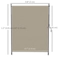 thumbnail image 3 of Outsunny Auvent de Patio Rétractable 7 Pieds x 10 Pieds, Écran d'Intimité Extérieur, Beige, 3 of 10