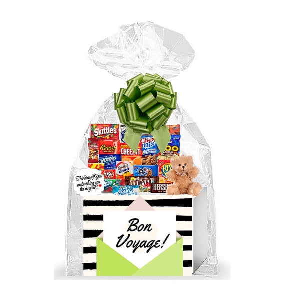 Goodbye Bon Voyage Thinking of You Cookies, Candy & More Care Package Assortment Variety Gift Box Bundle Set