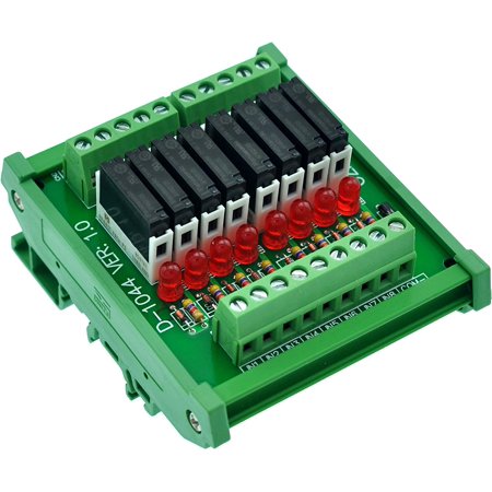 Slim DIN Rail Mount DC5V Source/PNP 8 SPST-NO 5A Power Relay Module ...