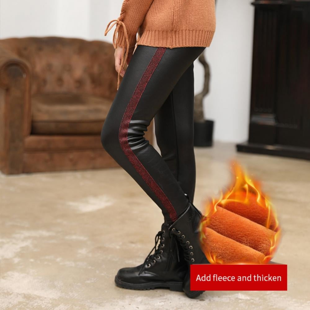 Melody Patent Leather Pu Shiny Leather Leggings Girls Fleece Lined Leggings  Walking Sexy Workout From Lakesigh, $52.99
