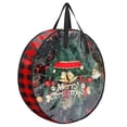 thumbnail image 1 of LCXmlly Artificial Wreath Storage Bag Plaid Pattern Christmas Wreath Storage Container with Clear Window for Home Holiday Organization, 1 of 8