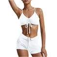 thumbnail image 2 of OSFVNOXV Bikinis for Women Two Piece Push Up Bra Tie Front Bikini Top Soft Comfy Boy Shorts Swimwear Bathing Suits, 2 of 3