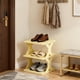 thumbnail image 4 of Organizador de zapatos apilables de plástico | Estantería de esquina de tamaño pequeño y desmontable lavable para entrada o baño | Fácil de instalar | 1 Pc | Beige | 27x26x16,5 cm, 4 of 6