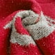 thumbnail image 2 of Gibobby Sueter para mujer de punto de manga larga con cuello redondo y diseño de Jacquard de dorado suelto para mujer Otoño e Invierno(Rojo,M), 2 of 5