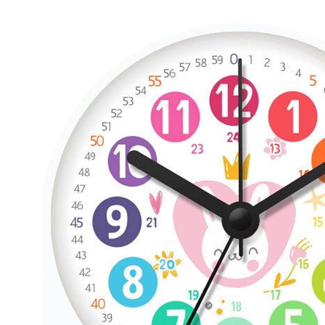pitrice Analog Alarm Clock for Kids Night Light Mute Clock School Home Child Rabbit