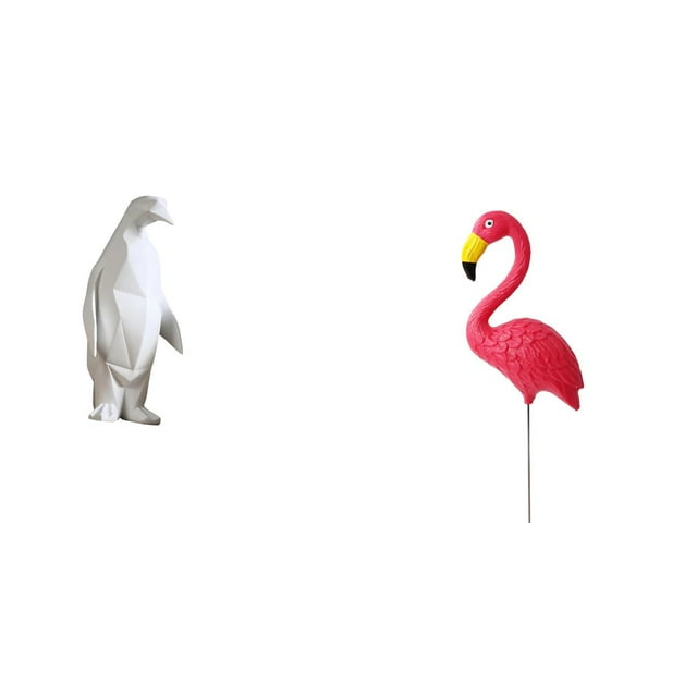 Escultura de pingüino,Escultura de pingüino para decoración nórdica del hogar,Estatua de estaca de jardín,Adorno de flamenco para jardín,patio,porche,Estatua de
