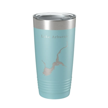

Lake Arbutus Map Tumbler Travel Mug Insulated Laser Engraved Coffee Cup Wisconsin 20 oz Light Blue