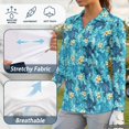 thumbnail image 6 of Jeiento Women's Golf Shirts, V Neck, Turtle Plumeria Outdoor Tops, Long Sleeve Moisture Wicking Quick Dry Stretchy Top for Outdoor Travel and Hiking, 6 of 7