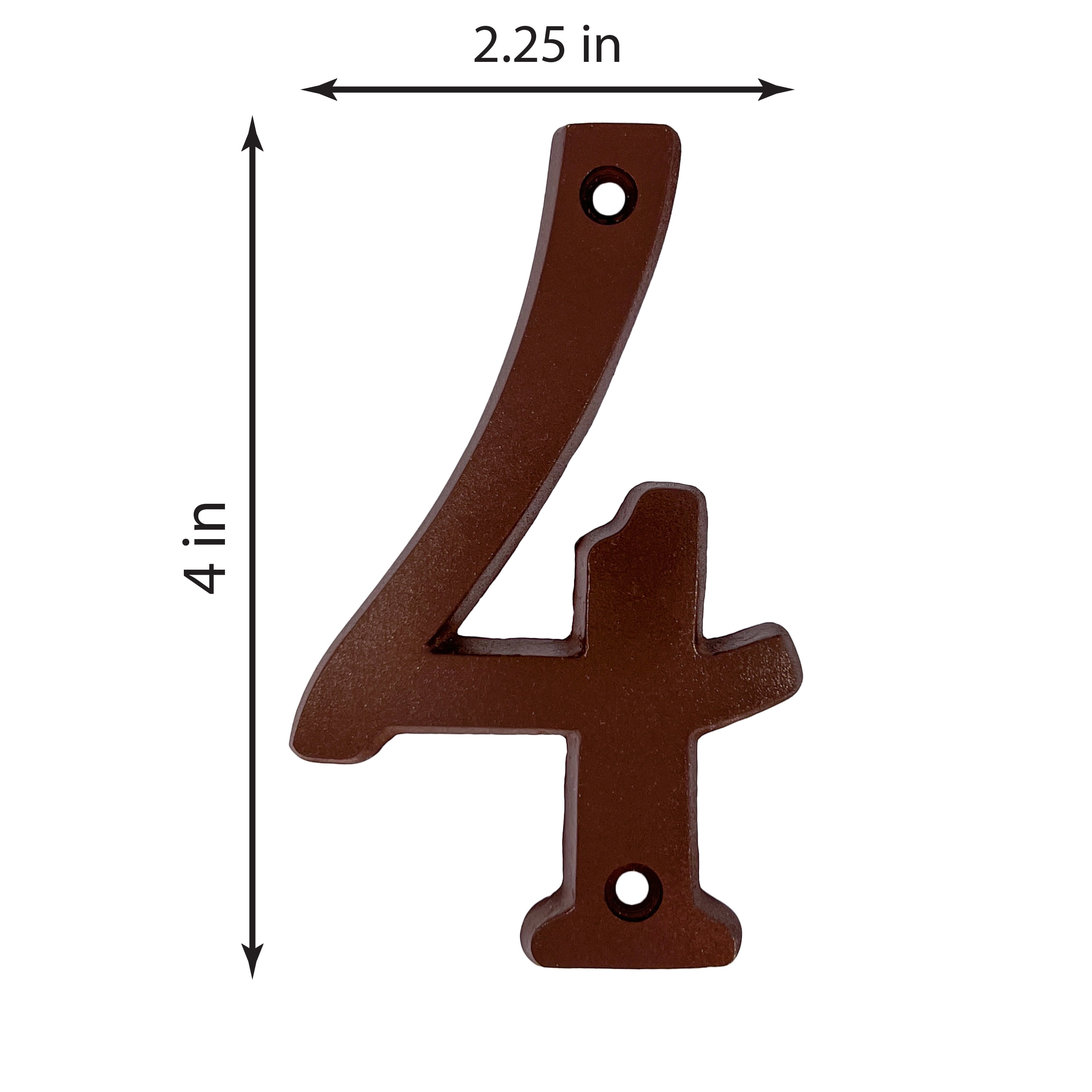 HY-KO 4" Aged Bronze Metal House Number 4